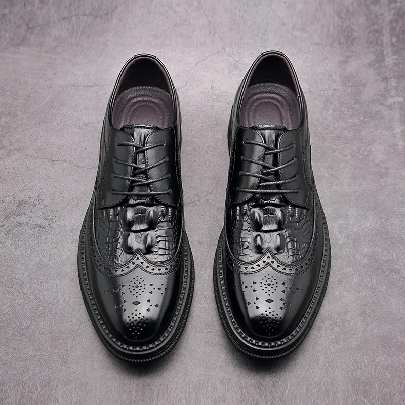 LUOMAIKE Dress Shoes Men Low Top Black, Brown-3