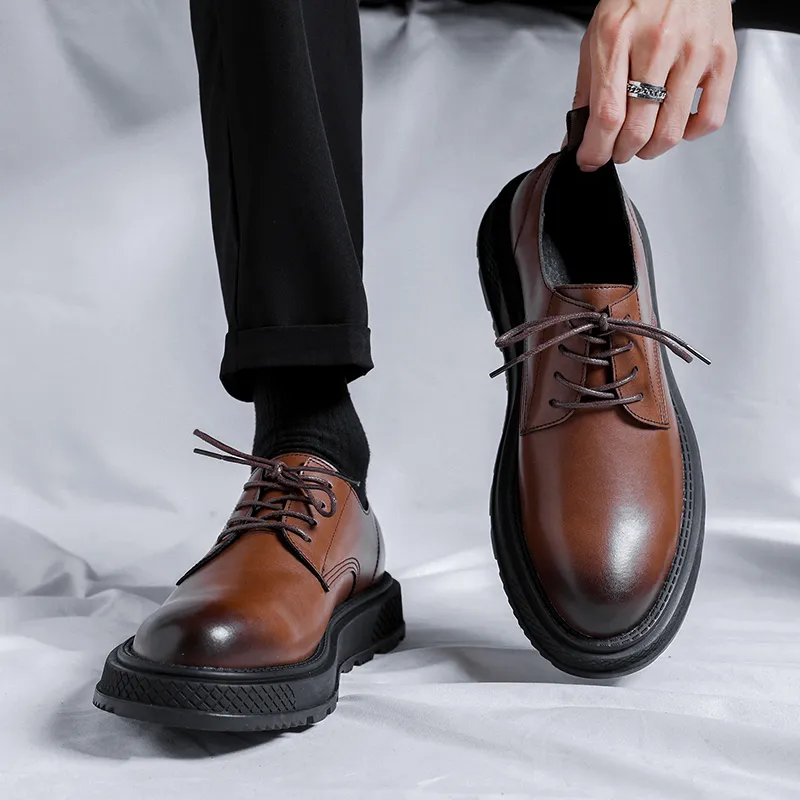 LUOMAIKE Dress Shoes Men Low Top Black, White, Brown-8
