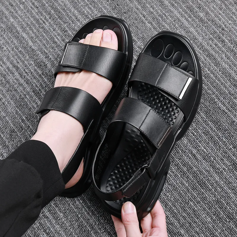 LUOMAIKE Beach Sandals Men's Black-3