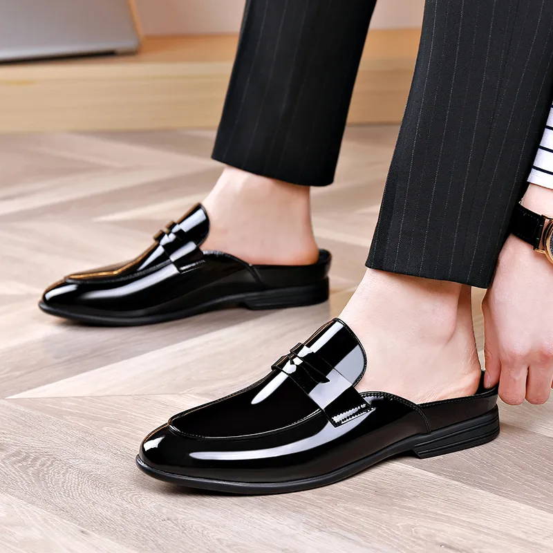 LUOMAIKE Wrap toe Slippers Men's Black-5