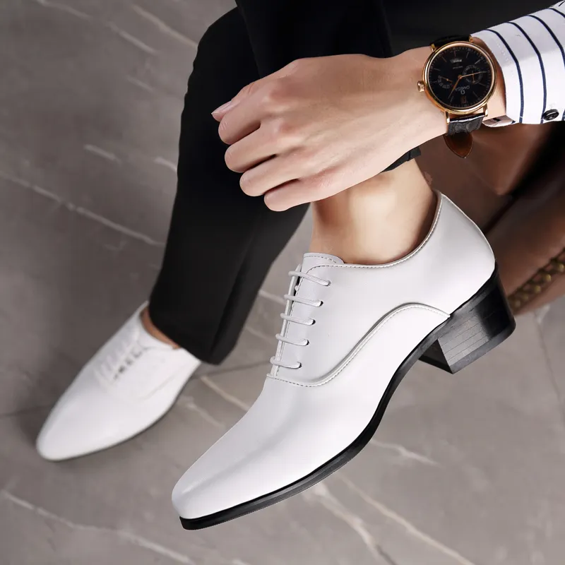 LUOMAIKE Dress Shoes Men Low Top White/Black-1