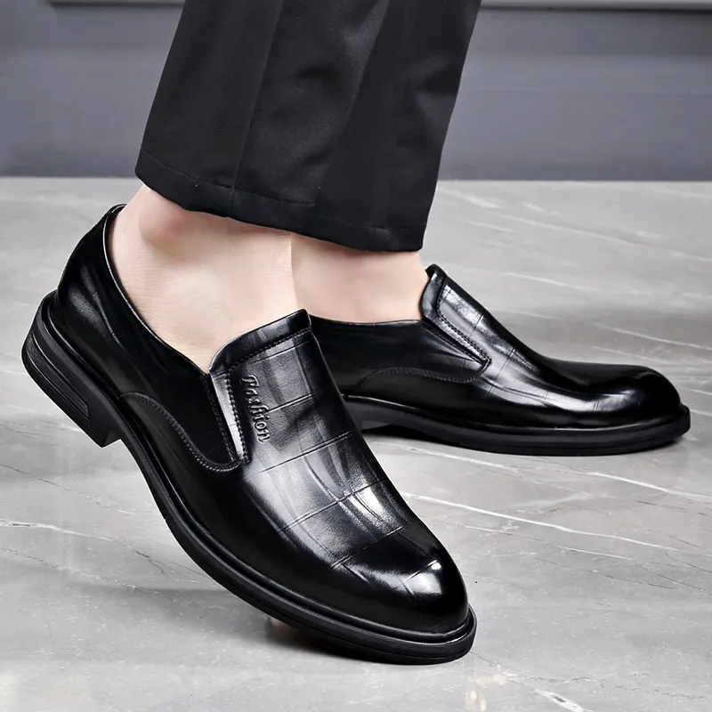 LUOMAIKE Dress Shoes Men Low Top Black/Brown-9