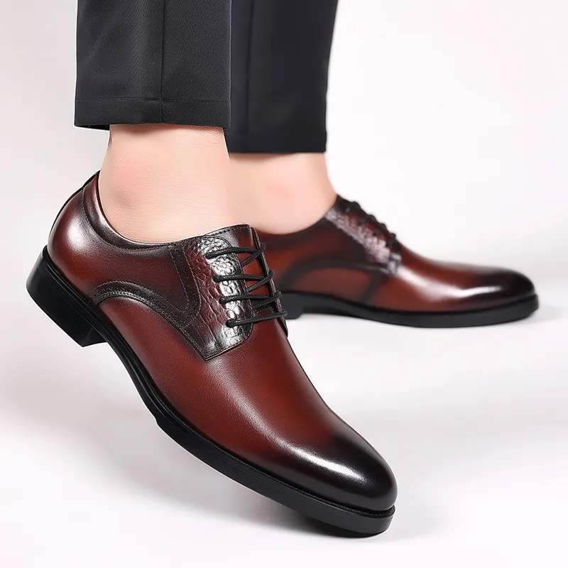 LUOMAIKE Dress Shoes Men Low Top Black, Brown-7