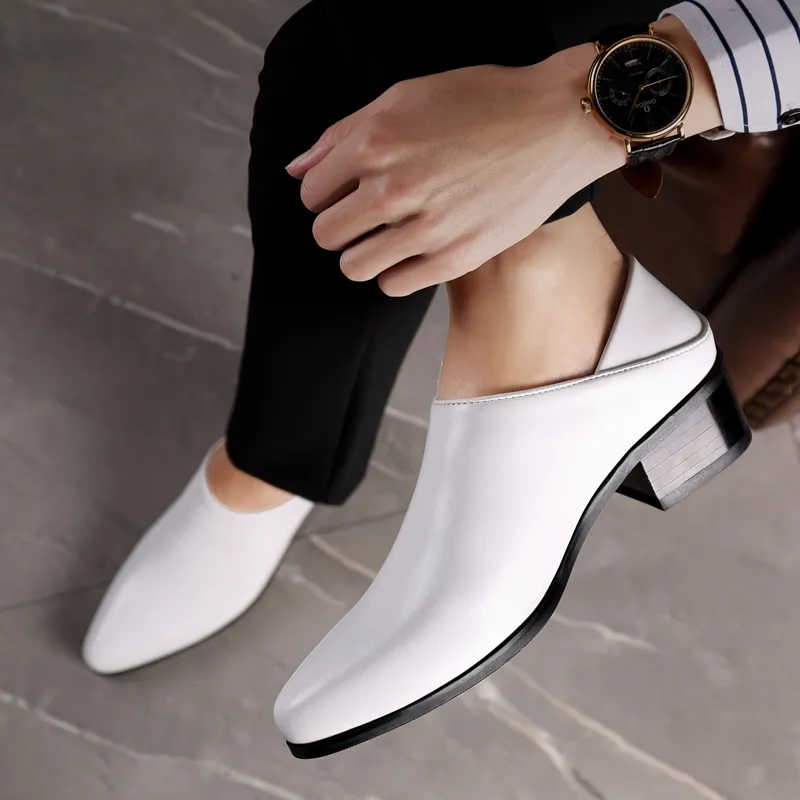 LUOMAIKE Dress Shoes Men Low Top White/Black-1