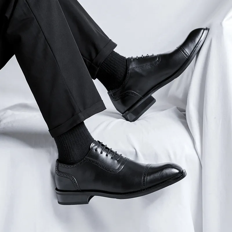 LUOMAIKE Dress Shoes Men Low Top Black, Brown-7