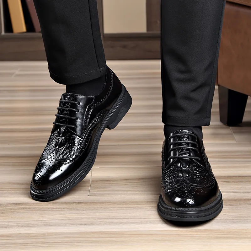 LUOMAIKE Dress Shoes Men Low Top Black/Brown-1