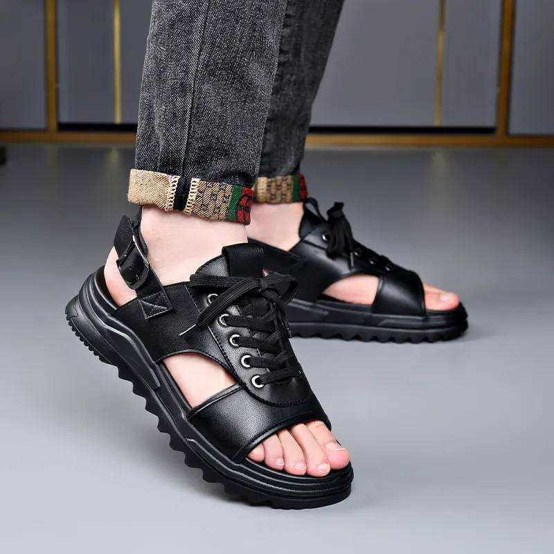 LUOMAIKE Beach Sandals Men's Black-3