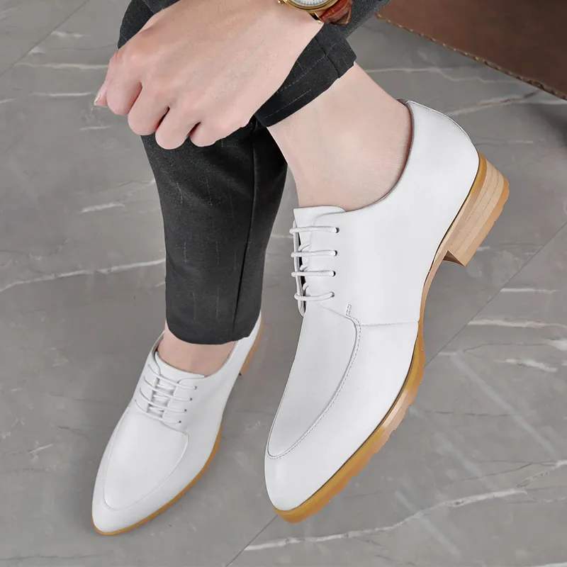 LUOMAIKE Dress Shoes Men's White-2