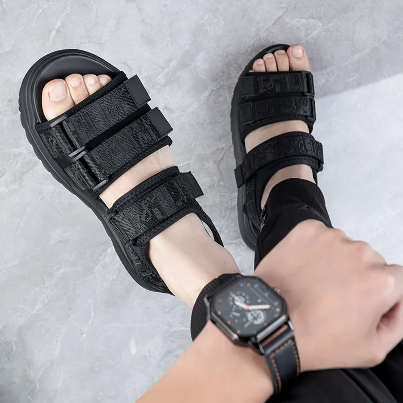 LUOMAIKE Beach Sandals Men Black-1