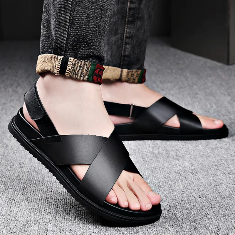 LUOMAIKE Beach Sandals Men's Black-8