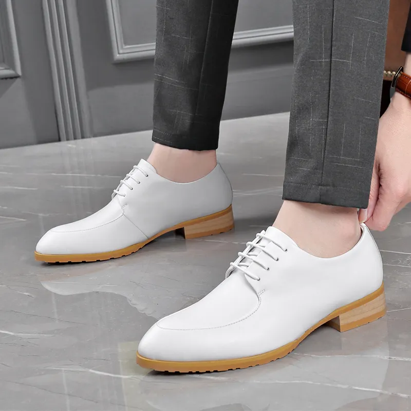 LUOMAIKE Dress Shoes Men's White-4
