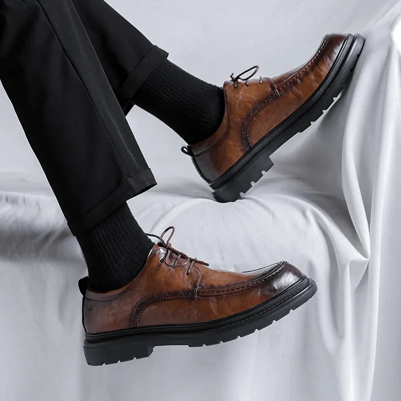 LUOMAIKE Dress Shoes Men Low Top Black, Brown-9