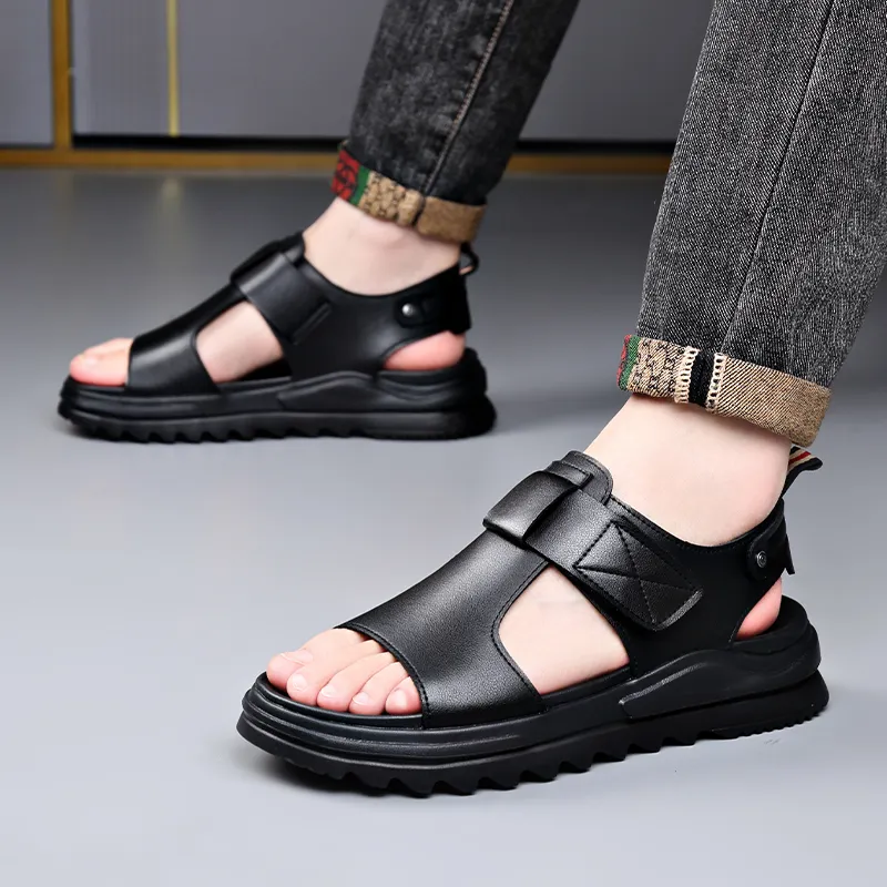 LUOMAIKE Beach Sandals Men's Black-4