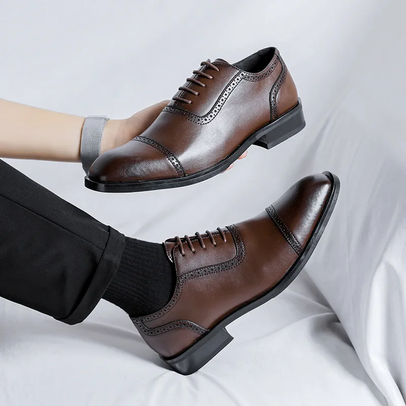 LUOMAIKE Dress Shoes Men Low Top Black, Brown-16