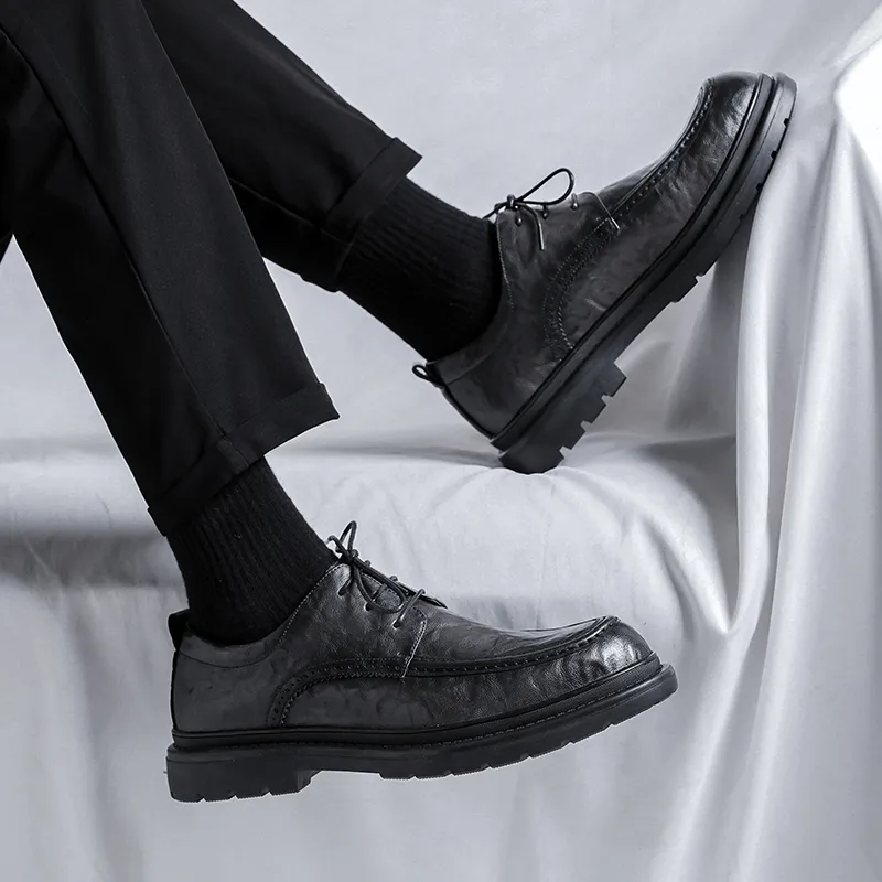 LUOMAIKE Dress Shoes Men Low Top Black, Brown-4