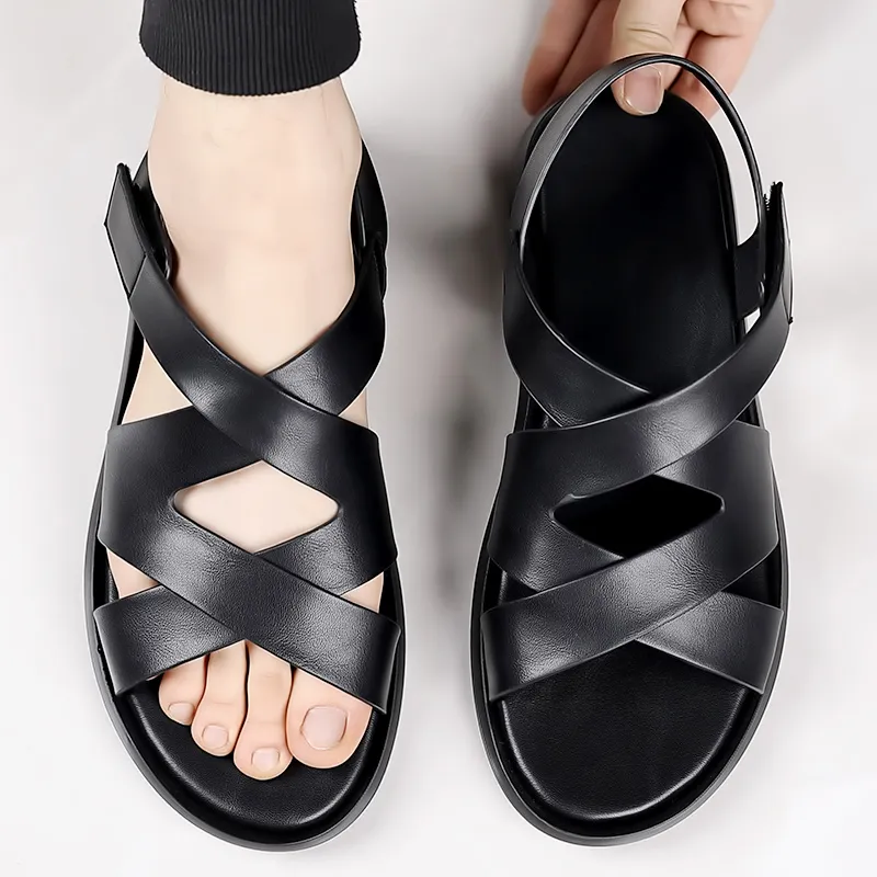 LUOMAIKE Beach Sandals Men's Black-4