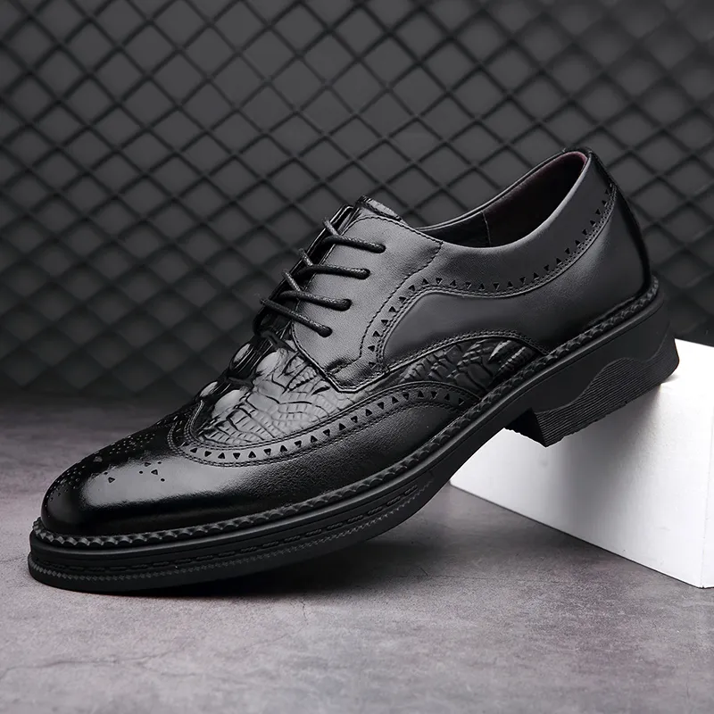 LUOMAIKE Dress Shoes Men Low Top Black, Brown-2