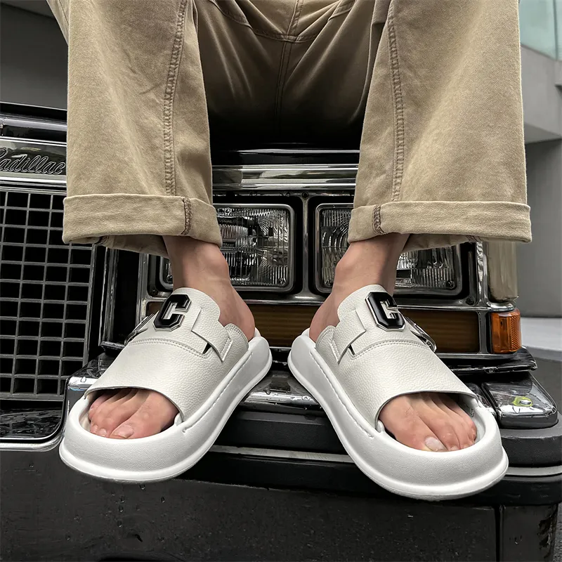 LUOMAIKE Rubber Sole Slip Resistant Slide Slippers Men's-9