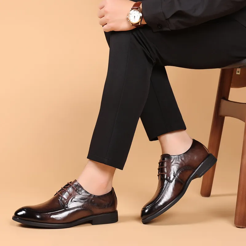 LUOMAIKE Dress Shoes Men Low Top Black, Brown-3