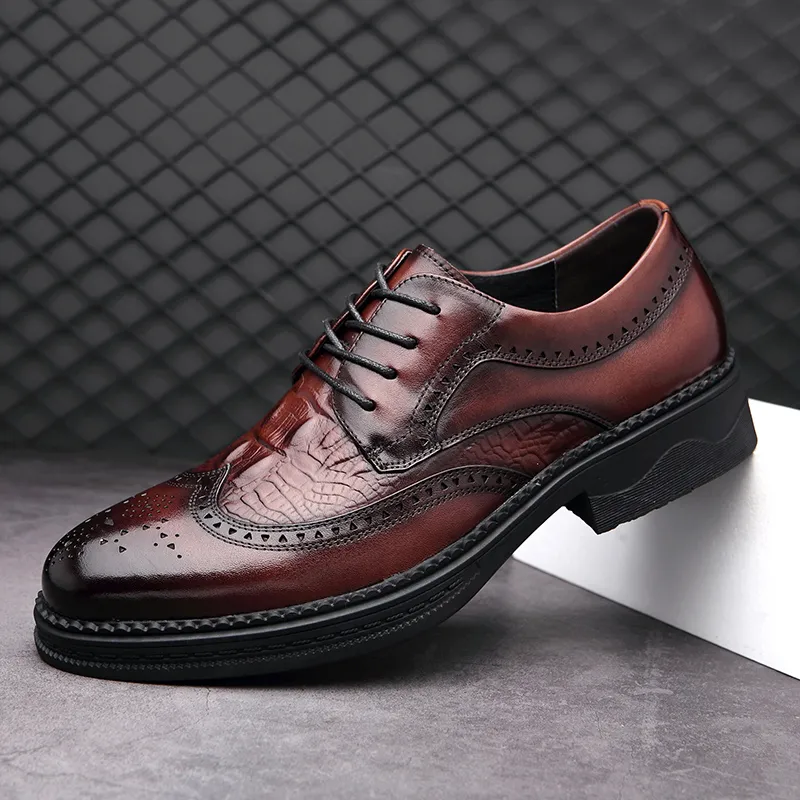 LUOMAIKE Dress Shoes Men Low Top Black, Brown-7
