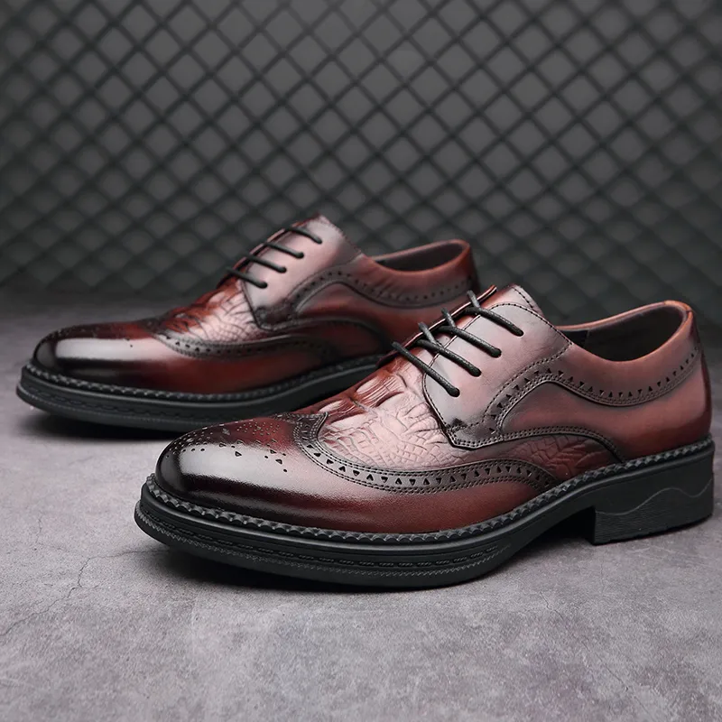 LUOMAIKE Dress Shoes Men Low Top Black, Brown-5