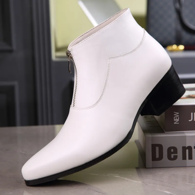 LUOMAIKE Ankle Boots Men White/Black-1