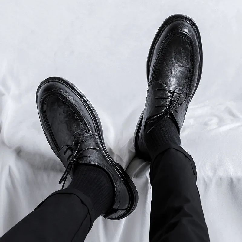 LUOMAIKE Dress Shoes Men Low Top Black, Brown-3
