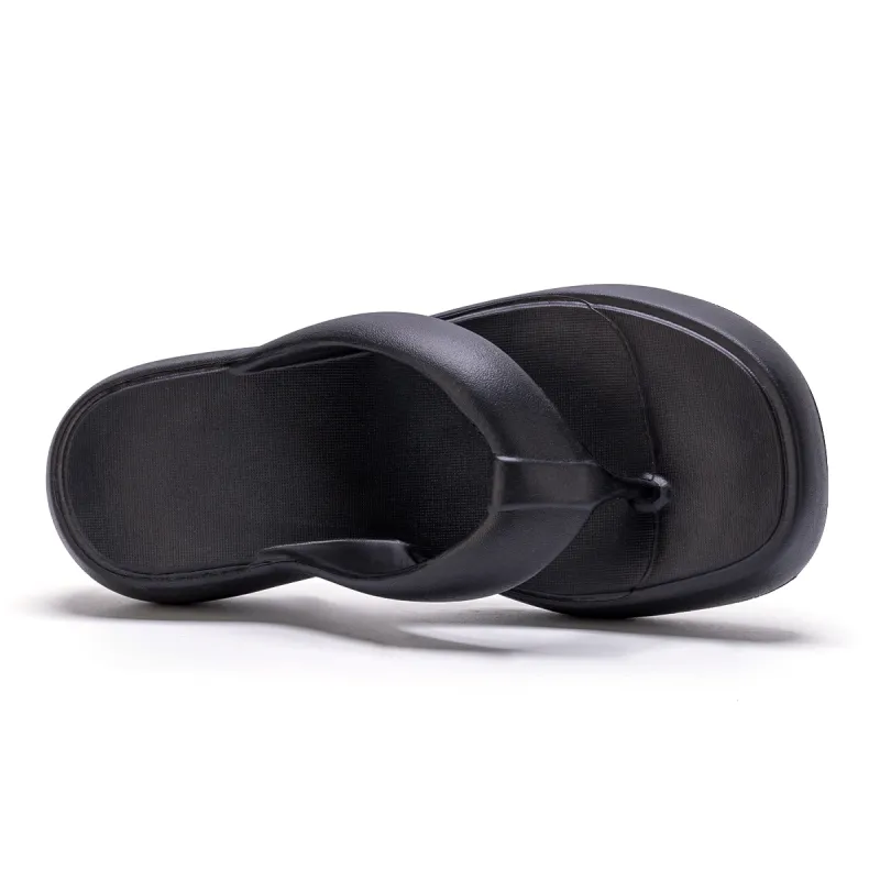 Soft EVA Ankle Platform Height Increasing Women's Flip Flops, Minimalist Style, Versatile Comfortable Home Slippers-17