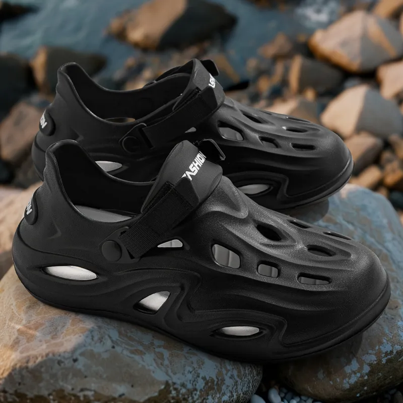 Soft Detachable Sole Platform Soft Elastic Squashy And Bouncy Feeling Streamside Closed Toe Sandals, Men's-12