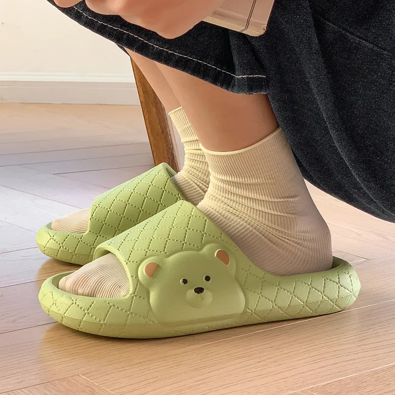 Soft Soft And Cute Round Tip Bear Slippers Summer Home Squashy And Bouncy Feeling Slippers-20