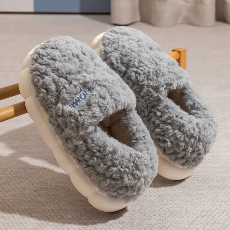Soft Home Slippers White Pink/Coffee/Blue Gray-7