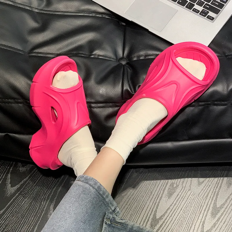 Soft Summer Women's EVA Cushioning Platform Slip Resistant Slippers-14