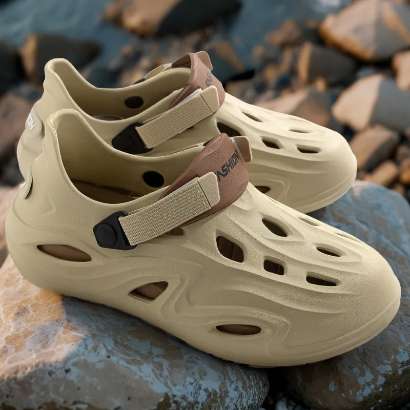 Soft Detachable Sole Platform Soft Elastic Squashy And Bouncy Feeling Streamside Closed Toe Sandals, Men's-17