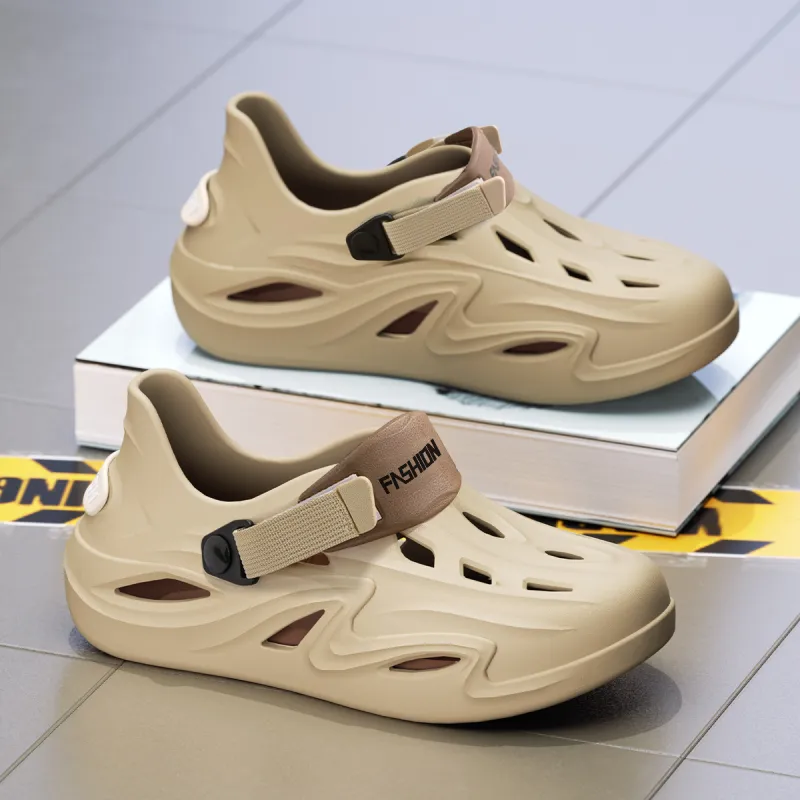Soft Detachable Sole Platform Soft Elastic Squashy And Bouncy Feeling Streamside Closed Toe Sandals, Men's-23