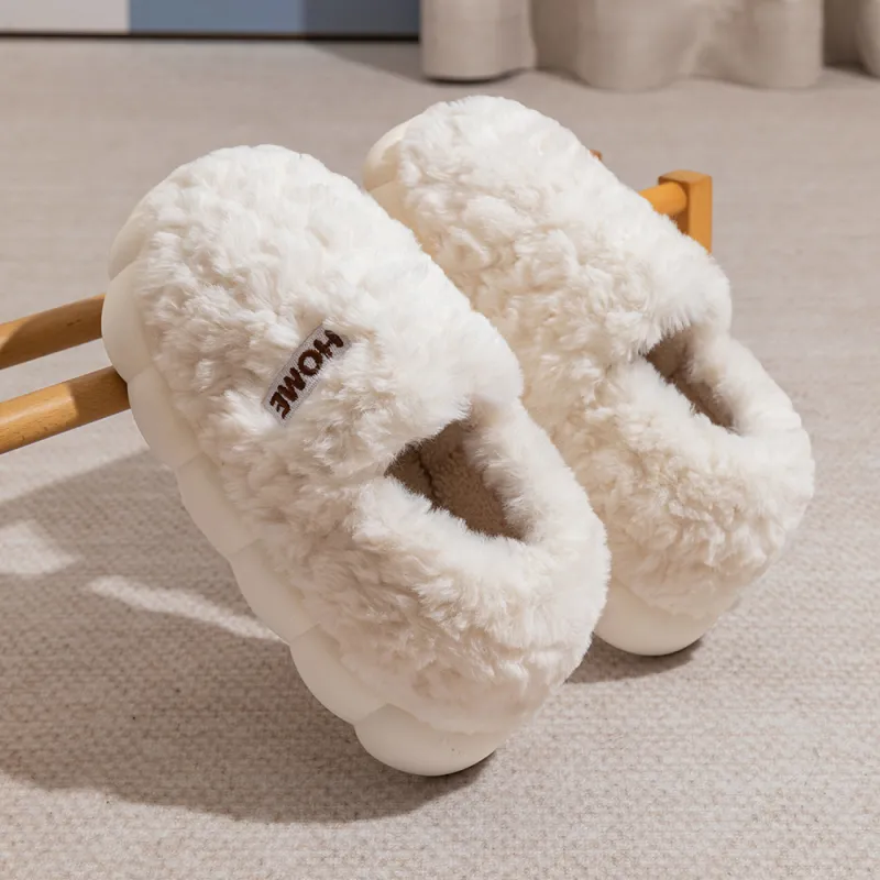 Soft Home Slippers White Pink/Coffee/Blue Gray-1