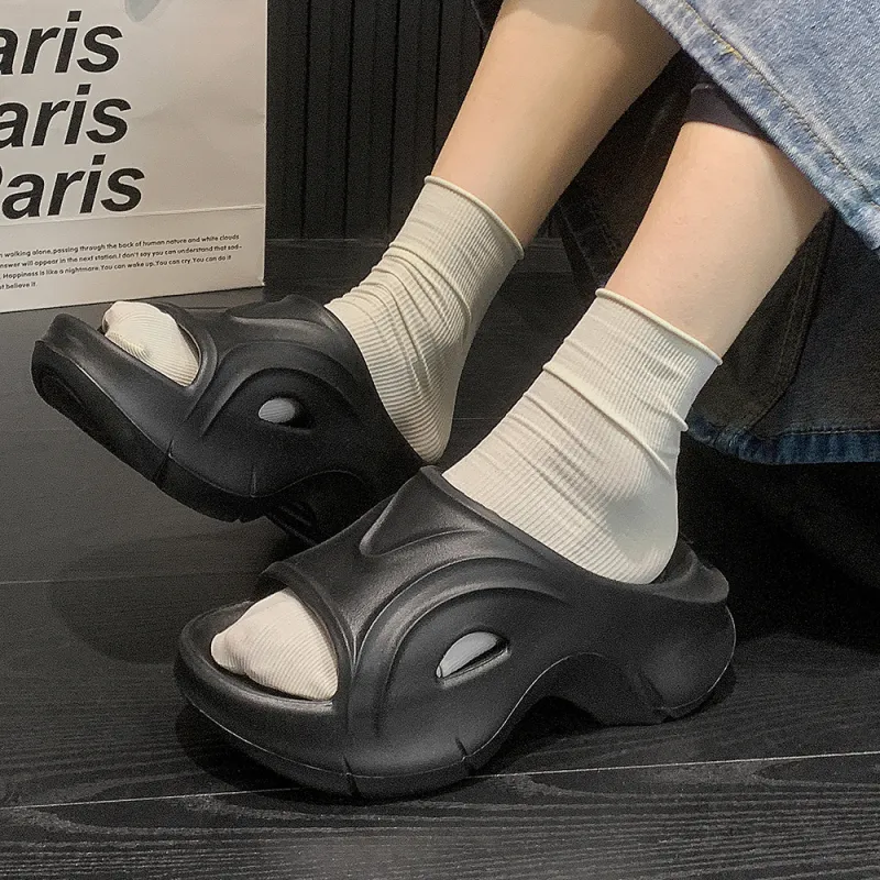 Soft Summer Women's EVA Cushioning Platform Slip Resistant Slippers-4
