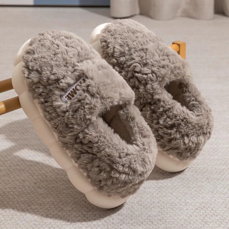Soft Home Slippers White Pink/Coffee/Blue Gray-5