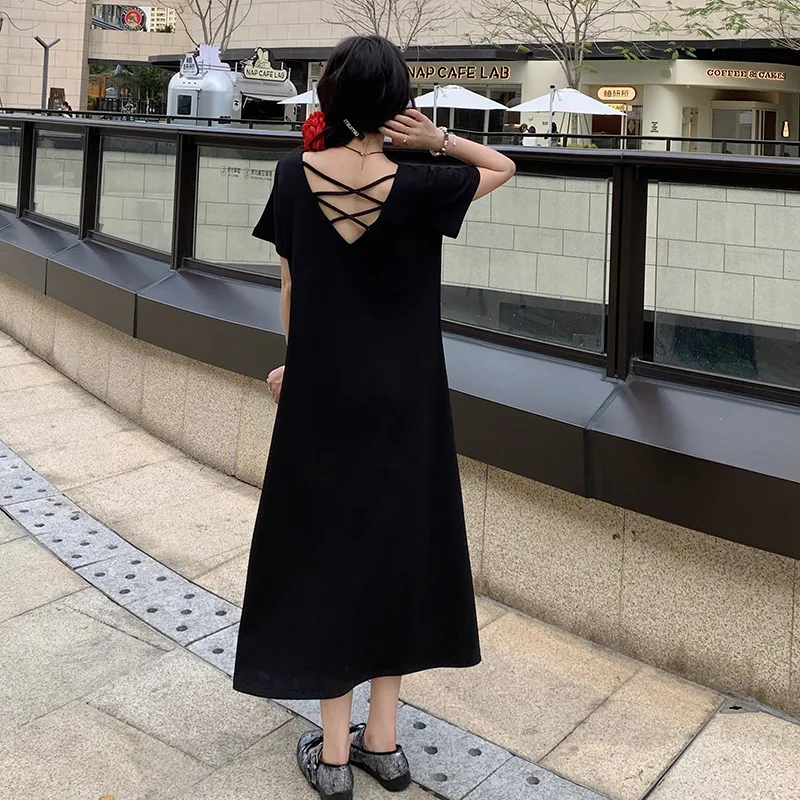 MKBY Short Sleeved Dress Women's Black-2
