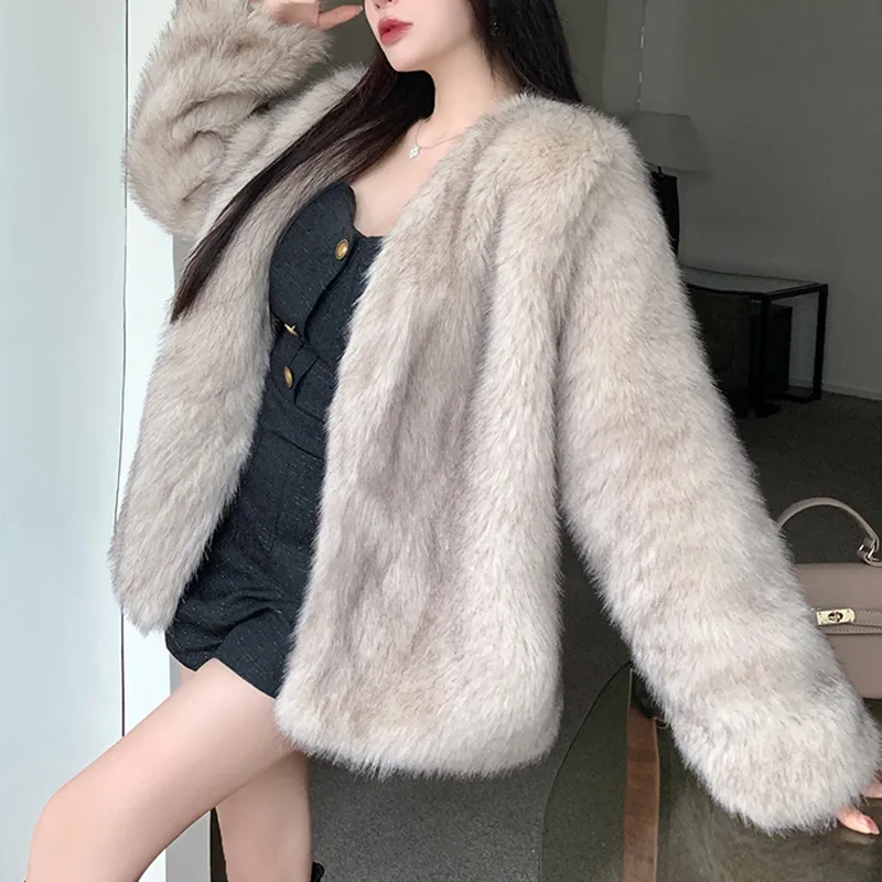 MKBY Velvet feel Coat Women's Light Wheat-5