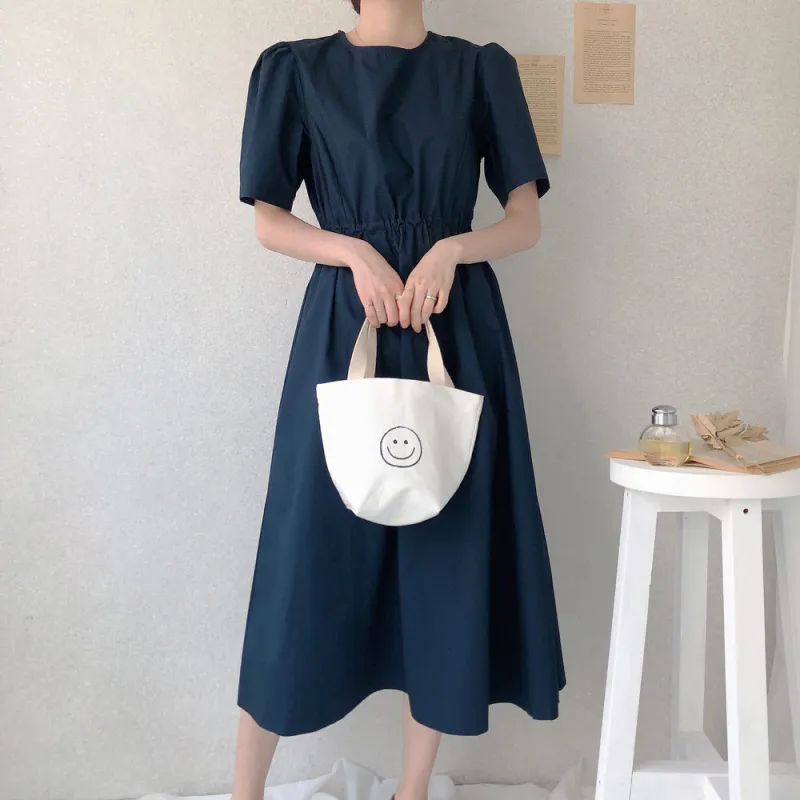 MKBY Short Sleeved Dress Women's Navy Blue-4