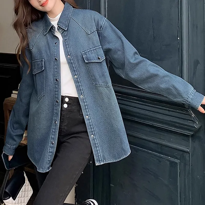 MKBY Denim Jackets Women's Blue Fleece Lined-6