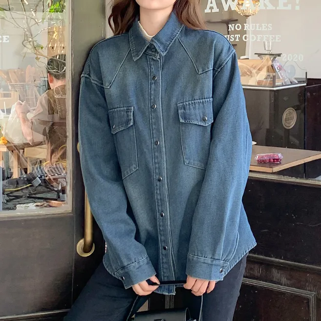 MKBY Denim Jackets Women's Blue Fleece Lined-2