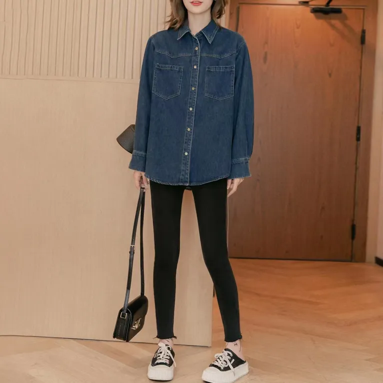 MKBY Denim Jacket Top Women's Blue-4