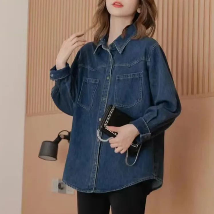 MKBY Denim Jacket Top Women's Blue-6