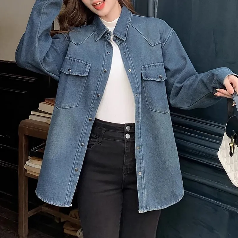 MKBY Denim Jackets Women's Blue Fleece Lined-5