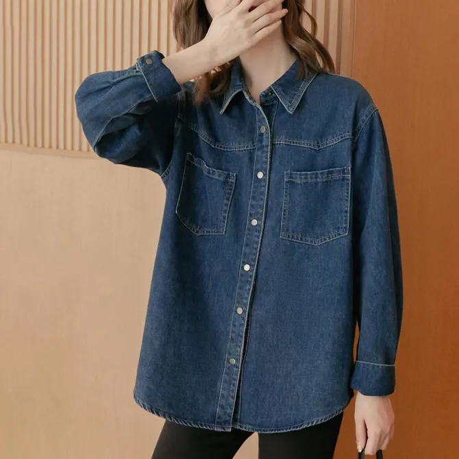 MKBY Denim Jacket Top Women's Blue-5