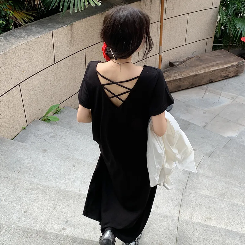 MKBY Short Sleeved Dress Women's Black-4