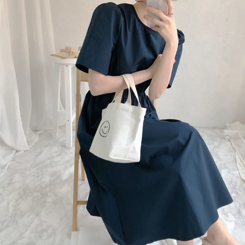 MKBY Short Sleeved Dress Women's Navy Blue-10