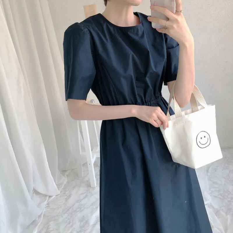 MKBY Short Sleeved Dress Women's Navy Blue-8
