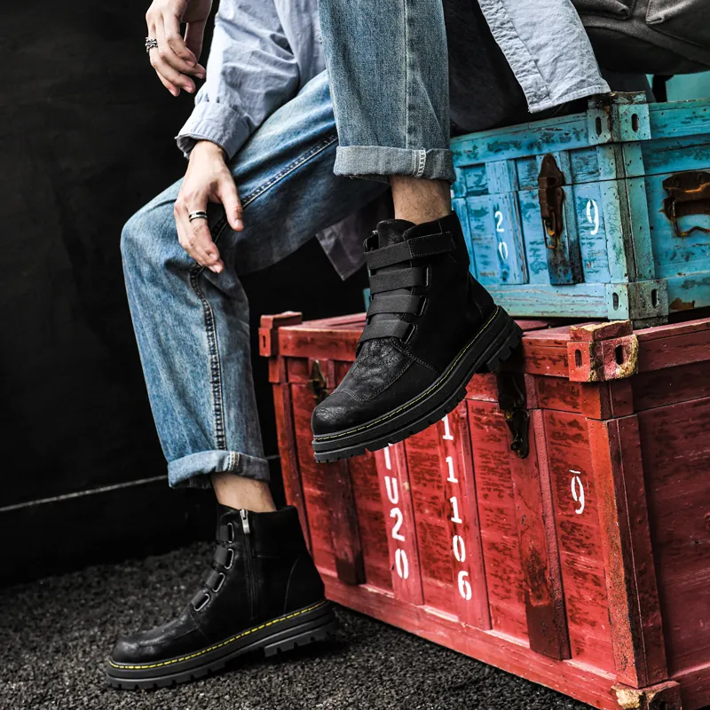 AIPSEN Crew Martin Boot Unisex Black Matte-7